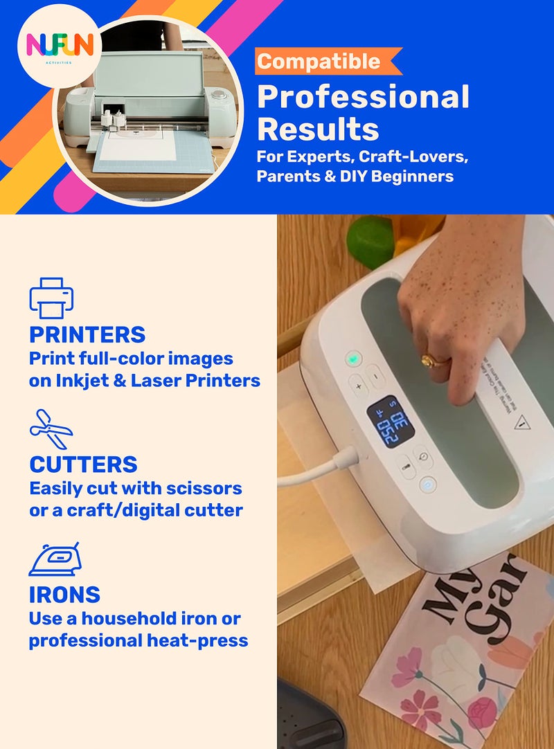 NuFun Activities Printable Iron-on Heat Transfer Paper for Wood, 10 Sheets 8.5 x 11 inch, Long Lasting, Durable, Professional Quality, Easy DIY, Non-Toxic, Made in The USA - Image 5